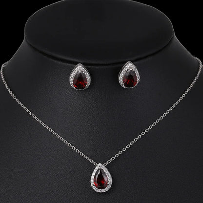 Nigerian Water Drop Cubic Zirconia Wedding Jewelry Sets Inlay Luxury Crystal Bridal Jewelry Set for Bridesmaids AS099