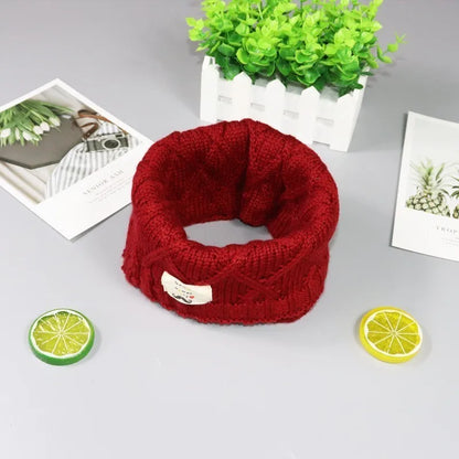 JAMONT Cute Cotton Winter Baby Neck Ring Scarf LICs Children's Girls Boys Knitted Wool O-Scarves for Kids Solid Warm Snood Braga