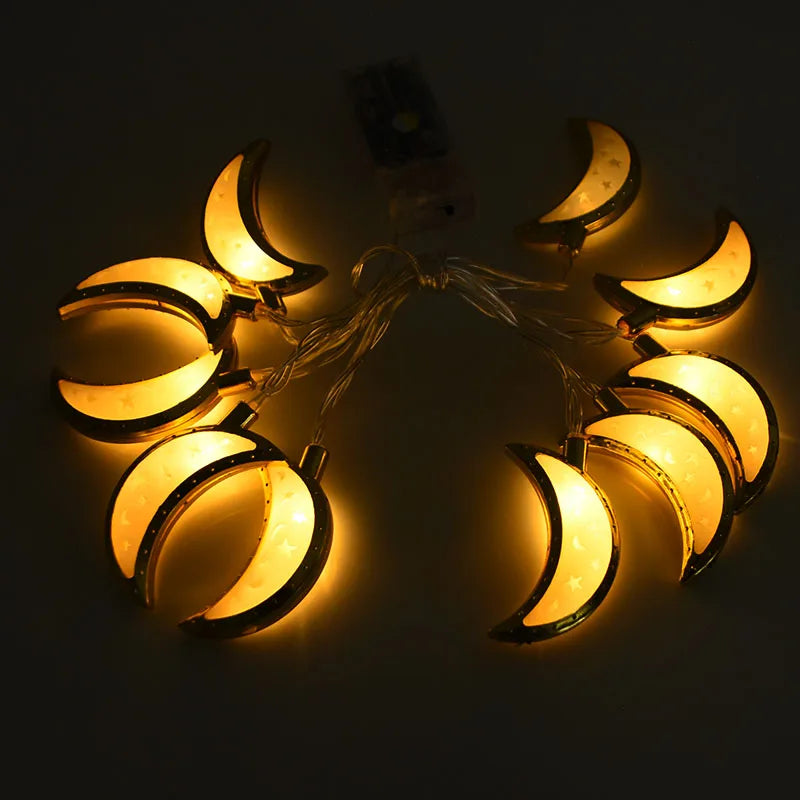 Ramadan Decoration Plastic Lantern Led String Lights Ramadan Kareem Decor Eid Mubarak Al-Fitr Eid Festival Party Supplies