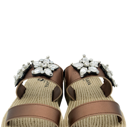 Two Stars - Crystal Rhinestone Embellished - Waterproof Espadrille Platform Wedge Heels Sandals for Women