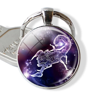 12 Constellations Keychain Constellation Key Rings Zodiac Sign Key Chain Pendant Jewelry Libra Aries Leo Fashion Birthday