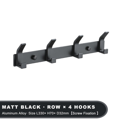 Modern Hanging Hooks for Wall Aluminium Black Towel Holder Bathroom Door Clothe