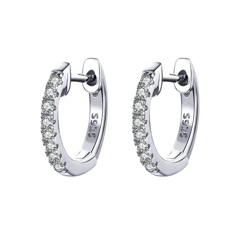 BAMOER 925 Sterling Silver Round Circle Hoop Earrings for Women Gold Color Earrings Sterling Silver Jewelry