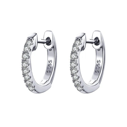 BAMOER 925 Sterling Silver Round Circle Hoop Earrings for Women Gold Color Earrings Sterling Silver Jewelry