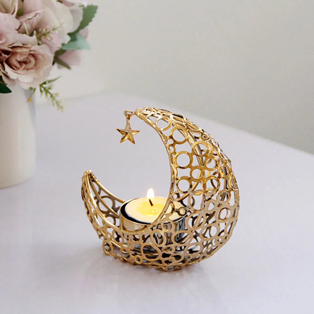 Eid Mubarak Candle Holder 2023 Ramadan Kareem Banner Ramadan Decoration for Home Islamic Muslim Party Decor Eid Al Adha