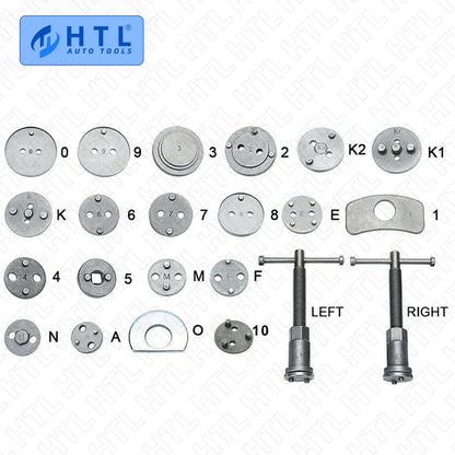 22pcs Universal Car Disc Brake Caliper Wind Back Brake Piston Compressor Tool Kit for Most Automobiles Garage Repair Tools
