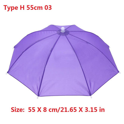 Foldable Head Umbrella Hat Anti-Rain Anti-Uv Outdoor Fishing Caps Portable Travel Hiking Beach Fish Tackle Iscas Pesca Rain Gear