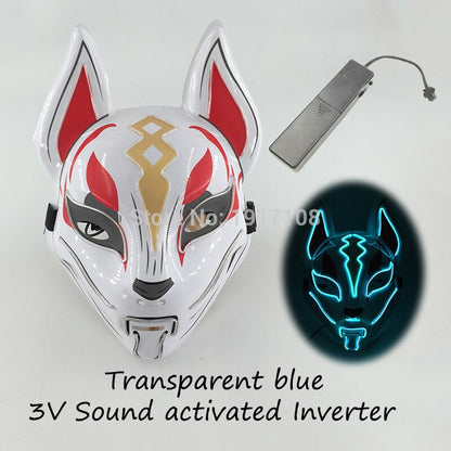 Fashion Halloween Party Mask Light Up Neon LED Mask for Halloween Carnival Party Glowing Anime Mask for Cosplay Decoration