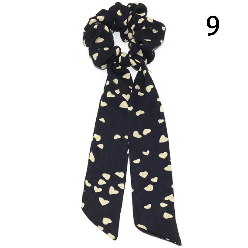 Santa Claus Bows Hair Scrunchies Long Ribbon Ponytail Scarf  Hair Tie Women Girls Elastic Hair Bands Christmas Hair Accessories