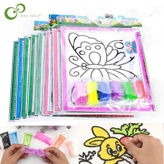 2 Sets Snow Pearl Mud 1 Pc Painting Board Hand Painting Art Toys Drawing Playdough Toys Set Board Diy Toy for Children GYH