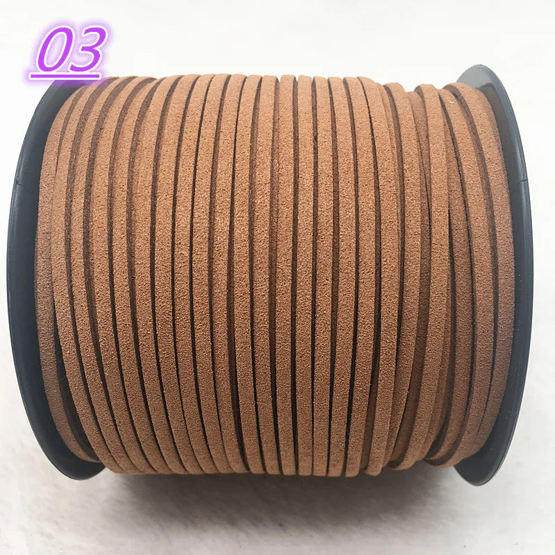 NEW 5yards/Lot 3mm Double Sided Suede Braided Cord Korean Velvet Leather Handmade Beading Bracelet Jewelry String