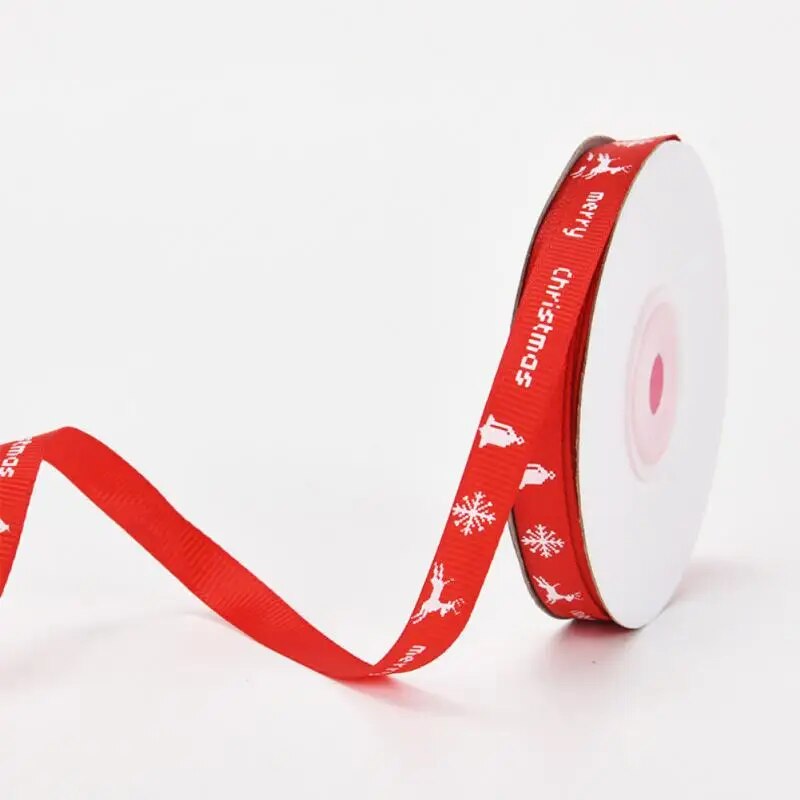 10Yards Christmas Decoration Ribbon DIY Handmade Printed  Polyester Party Christmas Wedding Party Packing Gilding Ribbon