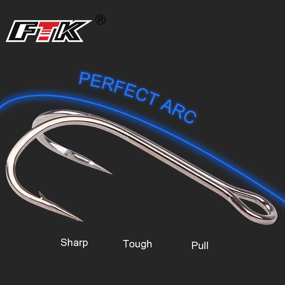 FTK Fishing Hook Baitholder Double Hook Bass Lure Holder Fly Tying Crank Hook Set Saltwater 10 Pcs/Lot Needle Fishhook 709