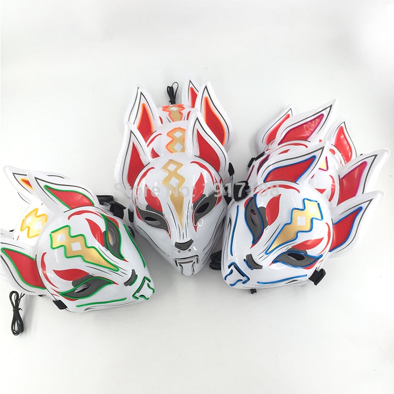 Fashion Halloween Party Mask Light Up Neon LED Mask for Halloween Carnival Party Glowing Anime Mask for Cosplay Decoration