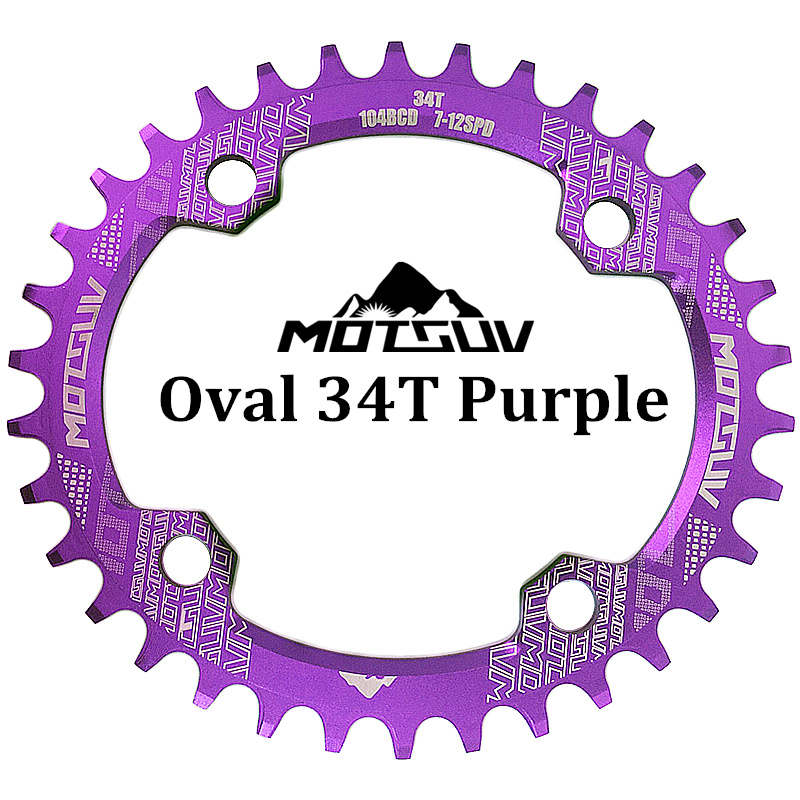 MOTSUV Bicycle Crank 104BCD 32t/34t/36t/38t Oval Chainring Narrow Wide MTB Bike Chainwheel Circle Crankset Plate Bicycle Parts