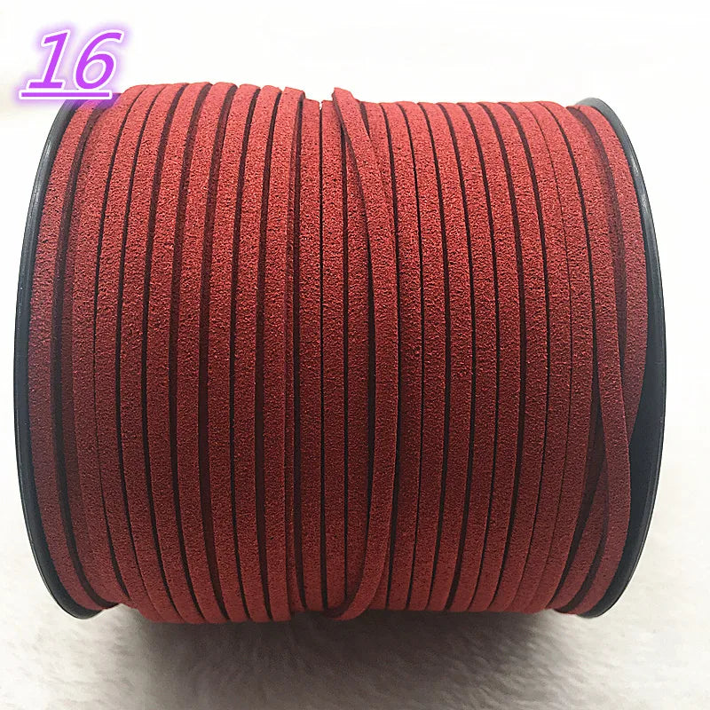NEW 5yards/Lot 3mm Double Sided Suede Braided Cord Korean Velvet Leather Handmade Beading Bracelet Jewelry String