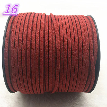 NEW 5yards/Lot 3mm Double Sided Suede Braided Cord Korean Velvet Leather Handmade Beading Bracelet Jewelry String