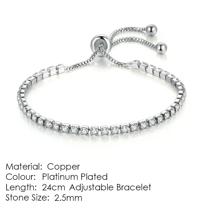 ZHOUYANG Tennis Bracelet for Women Luxury Style 4 Color 4 Claws Mosaic Cubic Zirconia Silver Color Jewelry