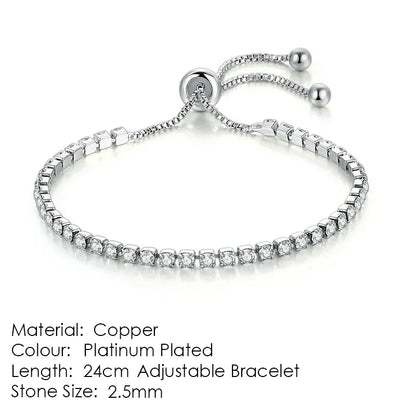 ZHOUYANG Tennis Bracelet for Women Luxury Style 4 Color 4 Claws Mosaic Cubic Zirconia Silver Color Jewelry