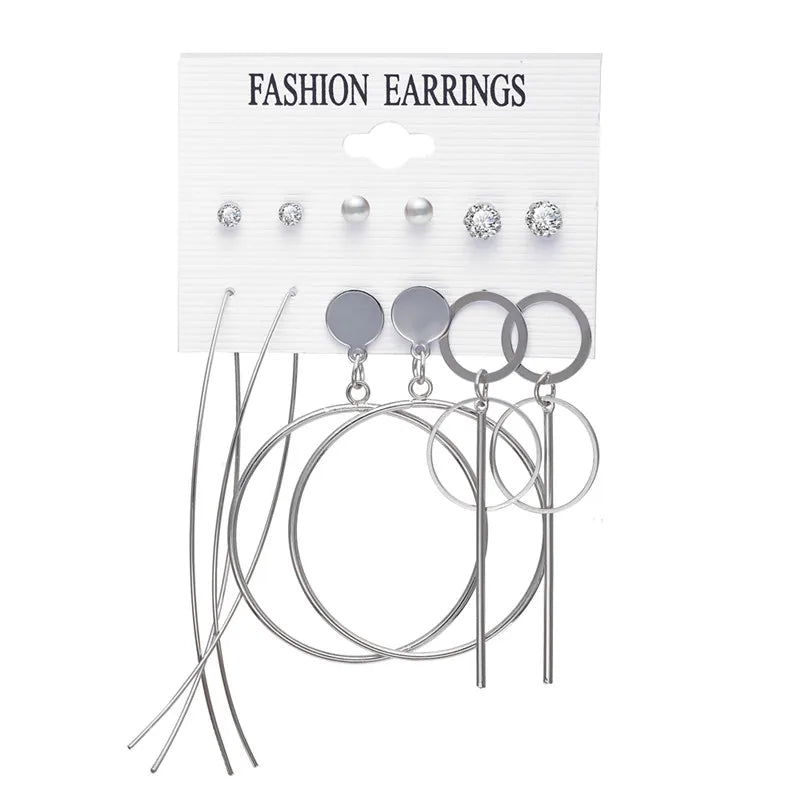 17KM Vintage Tassel Acrylic Earrings for Women Bohemian Earrings Set Big Dangle Drop Earring 2020 Brincos Female Jewelry