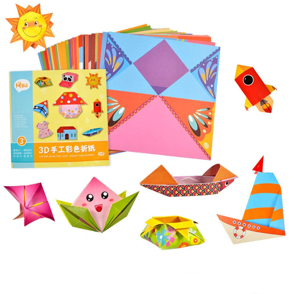 108 Pages Montessori Toys Cartoon Animal Origami Paper DIY Kids Craft Toy Handcraft Parper Art Educational Toy for Children