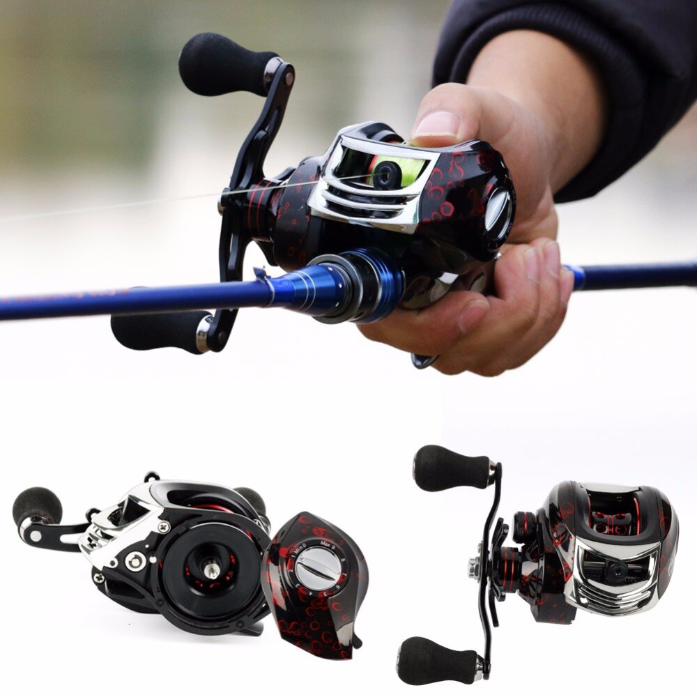 Sougayilang Baitcasting Reel Casting Reel 17+1BB Right /Left Handle Gear 7.2:1 Fishing Reel Wheel Fishing Tackle 12KG Max Drag
