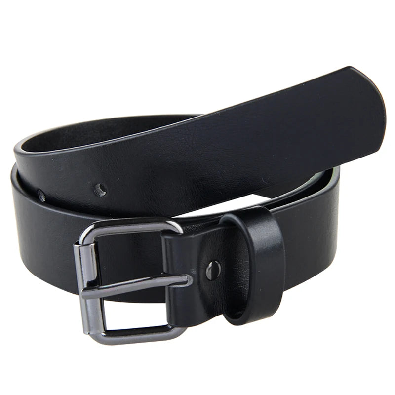 Best Quality Wide PU Leather Belt for Kids Boys Teens Waist Belt Straps Pin Buckles Black Colors