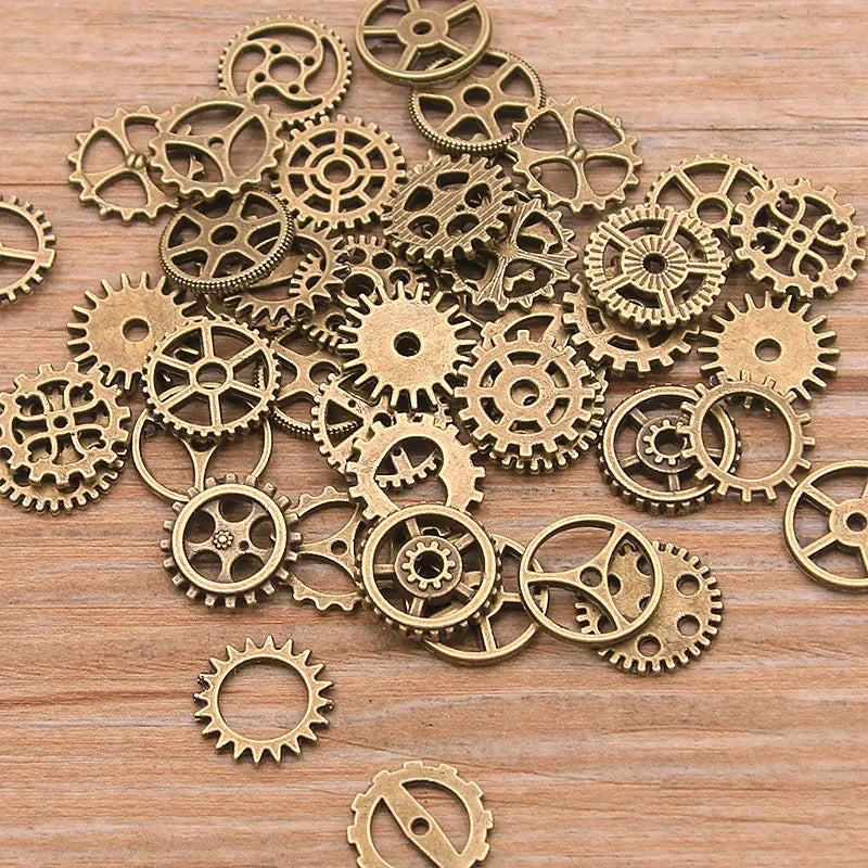 60PCS 10 Color Small Size 8-15mm Mix Alloy Mechanical Steampunk Cogs & Gears Diy Accessories New Oct Drop Ship