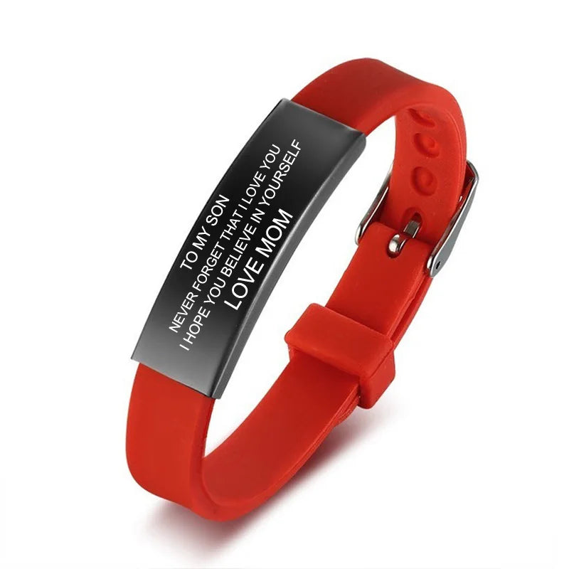 Personalized Rubber Silicone Bracelet ID Kids Baby Bracelet Bangle Adjustable Slide Custom Name for Children Women Men Boy