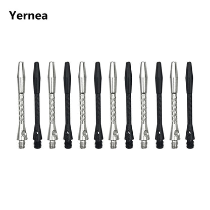 Yernea High-Quality 6Pcs/Lot Darts Shaft Aluminium Alloy Material 45mm Shafts Silvery White and Black Two Colour