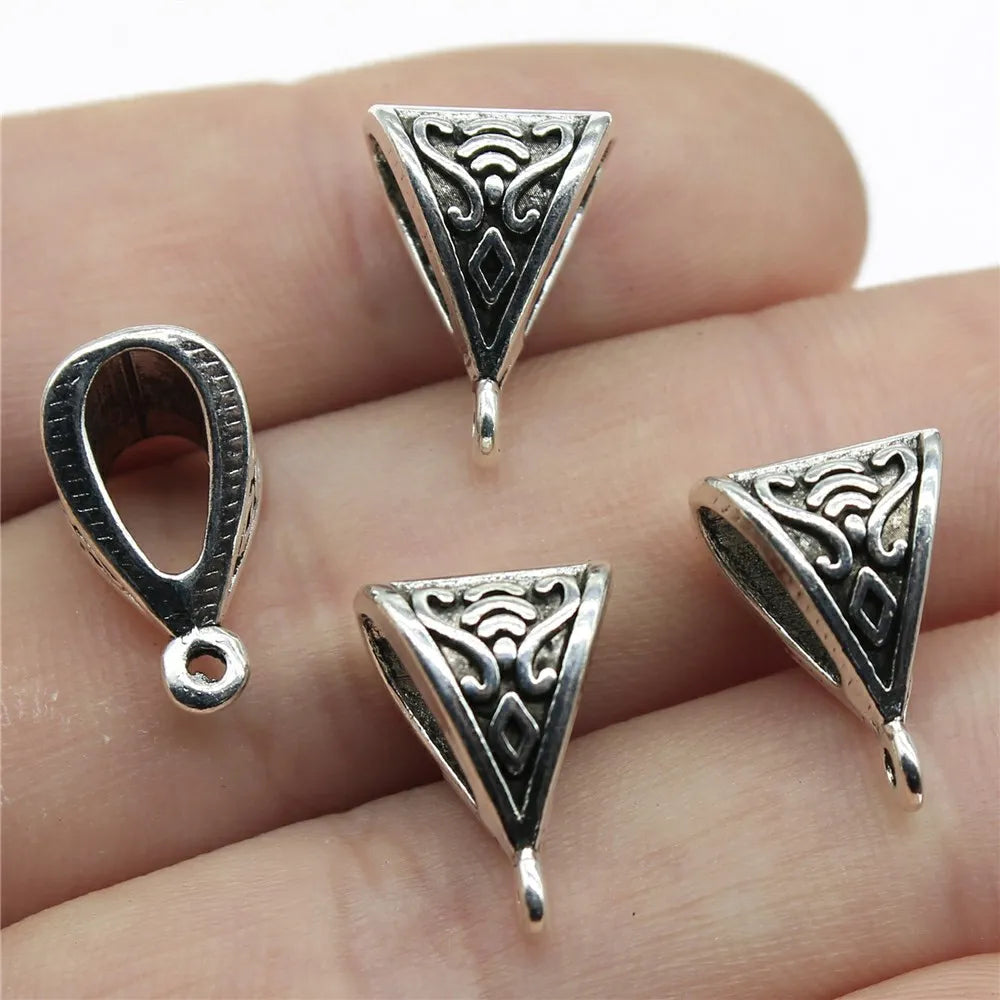 20pcs Connector Charms Bail Beads Antique Silver Color Bail Beads Charms Jewelry Findings DIY Bail Beads Charms Connector