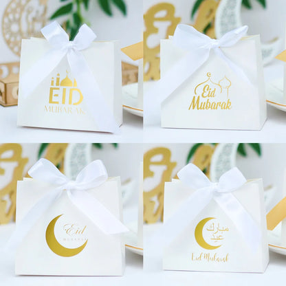 Eid Mubarak Candy Boxes Ramadan Decoration 2024 Eid Mubarak Ramadan Kareem Muslim Islamic Festival Party DIY Decor Supplies