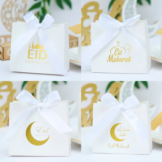 Eid Mubarak Candy Boxes Ramadan Decoration 2024 Eid Mubarak Ramadan Kareem Muslim Islamic Festival Party DIY Decor Supplies