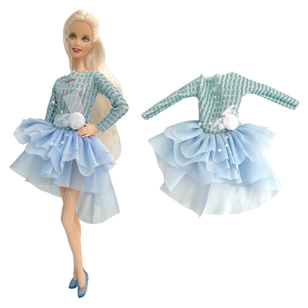 NK  1x Doll Ballet Dress for Barbie Doll Fashion Party Skirt Dollhouse Dancing Clothes for 1/6 BJD FR Doll Accessories Toys JJ