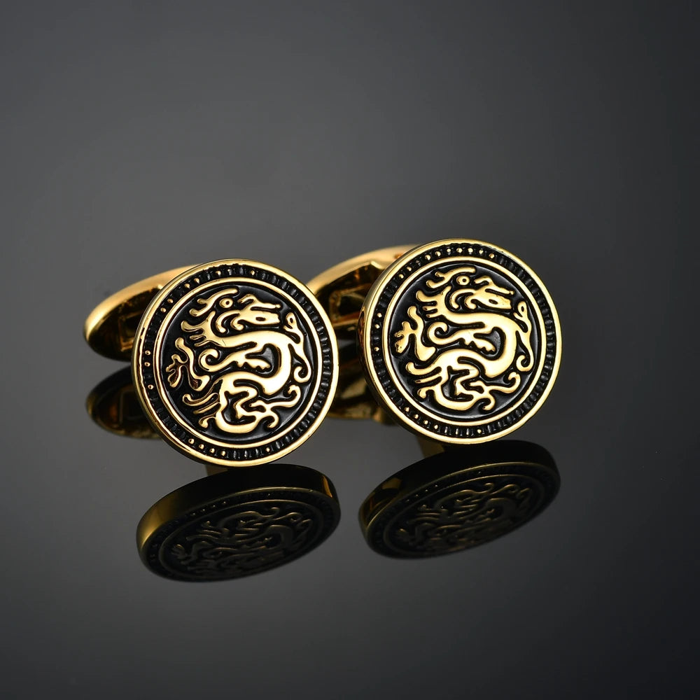 New Arrive Shirt Cufflinks Festival Christmas Cuff Links for Wedding Party Fashion Wooden/Knot/Dragon Men Sleeve Shirt Cufflinks