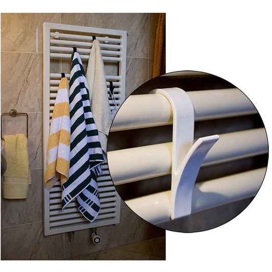 Kitchen Bathroom Hanger Clips Storage Racks White Clear Hanger Heated Towel Radi