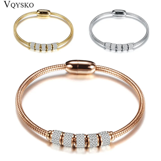 Drop Shipping Fashion Woman Bracelet and Bangles With Magnetic Clasp Women Stainless Steel Bracelet Bangles Jewelry