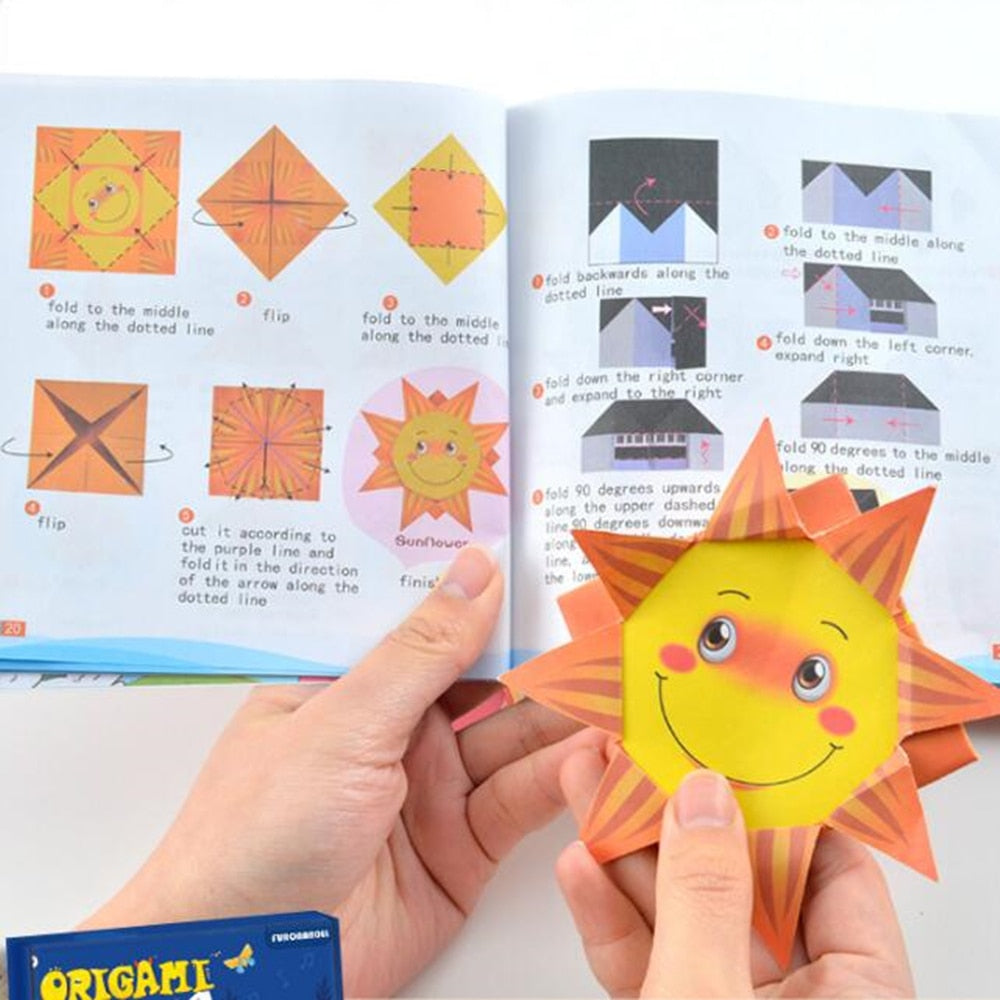 108 Pages Montessori Toys Cartoon Animal Origami Paper DIY Kids Craft Toy Handcraft Parper Art Educational Toy for Children