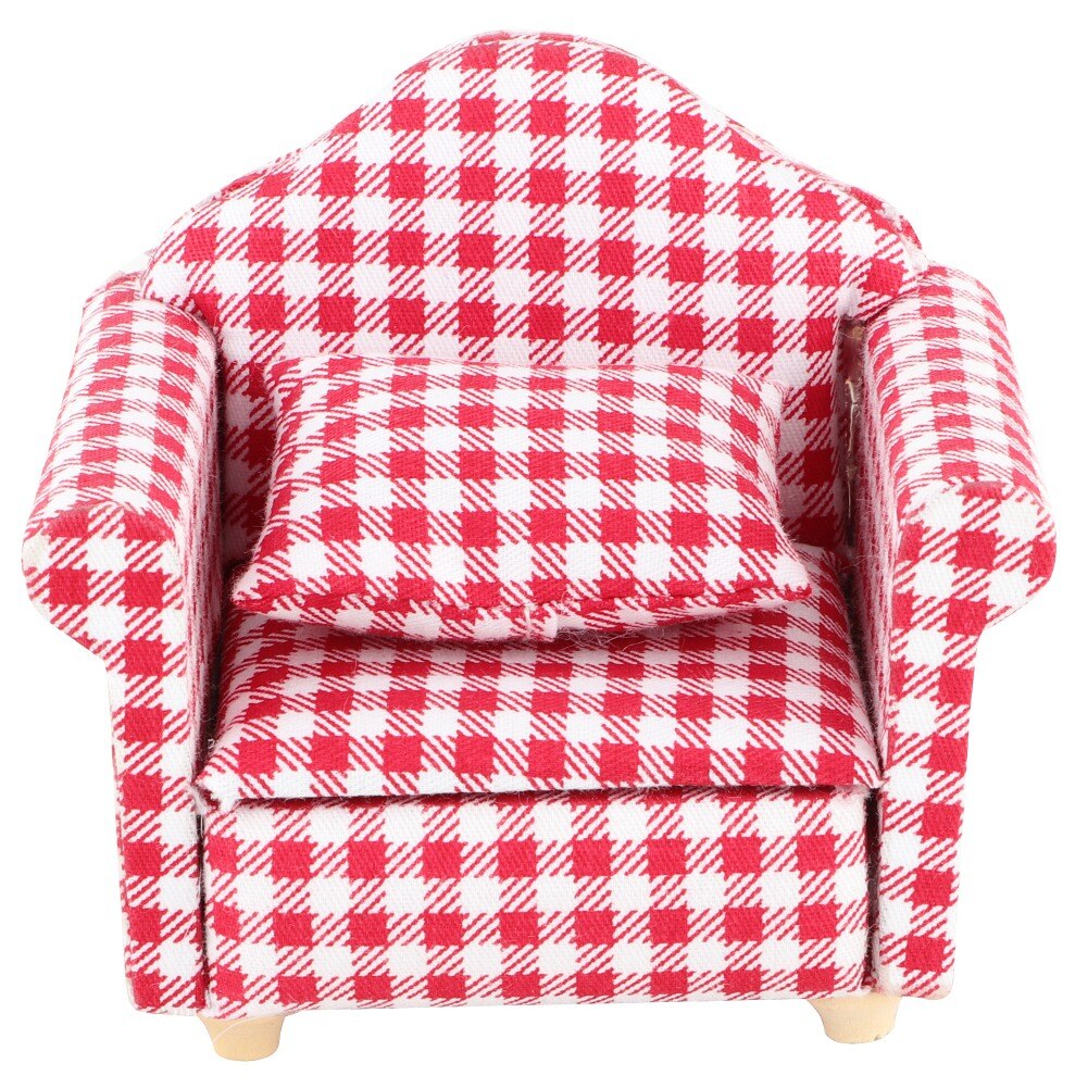 1/12 Miniature Sofa Simulation Dollhouse Sofa Living Room Furniture Children Doll House DIY Pretend Play Role Toys