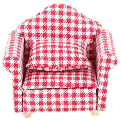 1/12 Miniature Sofa Simulation Dollhouse Sofa Living Room Furniture Children Doll House DIY Pretend Play Role Toys