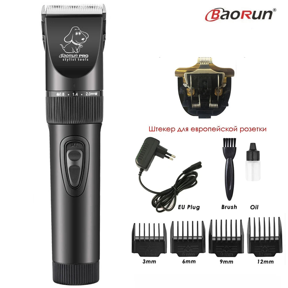BaoRun P6 Professional Dog Hair Trimmer Rechargeable Pet Cat Grooming Clipper Shaver Low-Noise Electric Cutters Haircut Machine