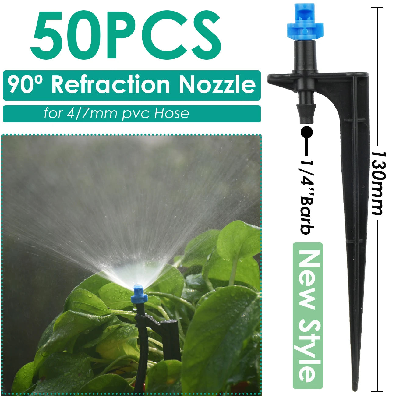 KESLA Garden Watering Drip Irrigation Adjustable Sprinkler 360 Degree Dripper Inserting Ground Fit 4/7mm Hose Greenhouses Yard