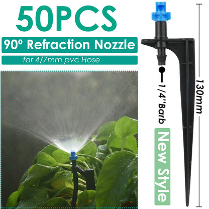 KESLA Garden Watering Drip Irrigation Adjustable Sprinkler 360 Degree Dripper Inserting Ground Fit 4/7mm Hose Greenhouses Yard