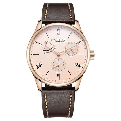 Fashion Luxury Parnis 41.5MM Power Reserve Automatic Mechanical Self Winding Men Watches Mekanik Kol Saati Relogio Automatico