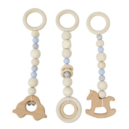 3 Pcs/Set Nordic Baby Gym Frame Game Pendants Sensory Nursery Ring-Pull Toy Wooden Clothes Rack Kids Room Decoration