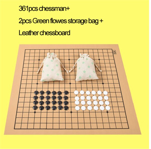 Standard Go Chess Use for Match 19 Line 361pcs Chessman Go Chess Game  Diameter 2.2cm Leather Chessboard Cloth Bag Weiqi Toy