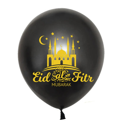 10Pcs Eid Mubarak Latex Balloon Ramadan Kareem Decoration Air Globos Ramadan Mubarak Muslim Islamic Festival Party Supplies 2024