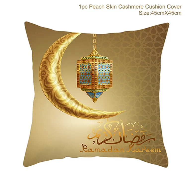EID Mubarak Cushion Cover Ramadan Decoration for Home Ramadan Kareem Mubarak Muslim Islamic Party Supplies EID Pillowcase