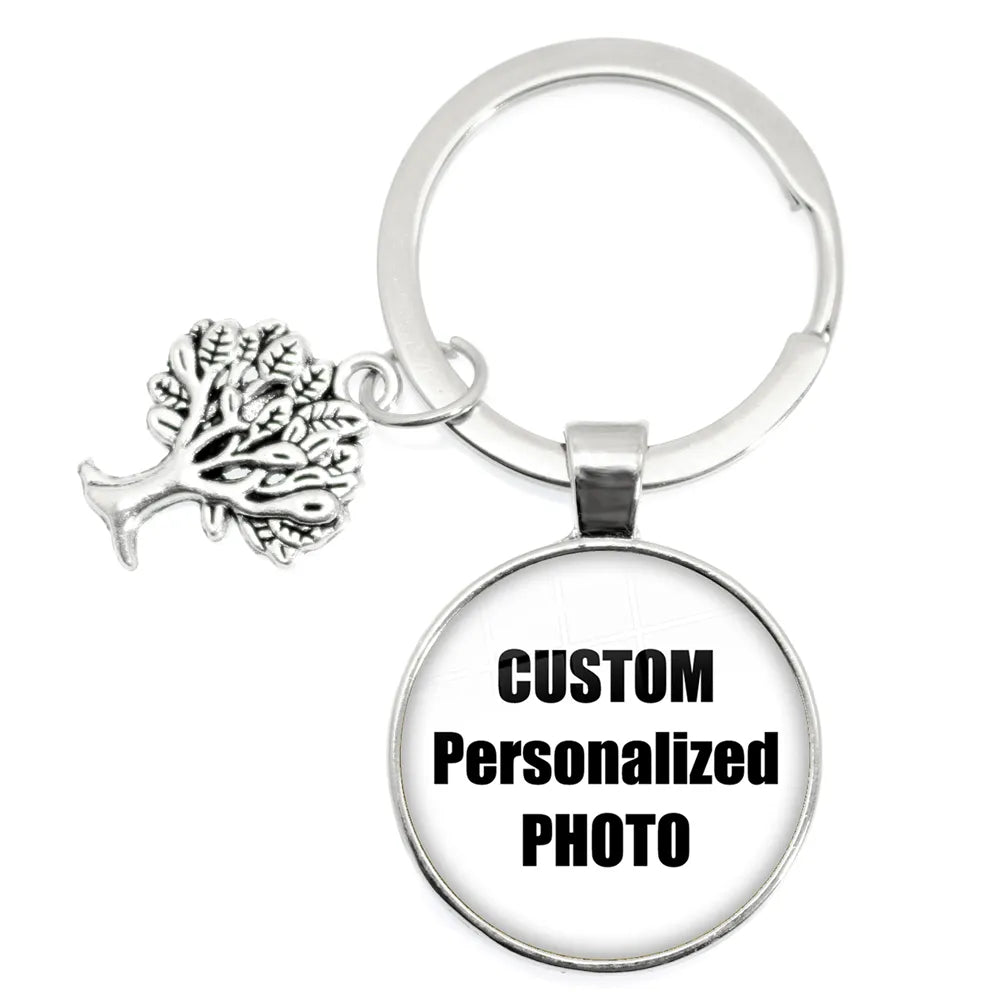 Personalized Custom Keychain Photo Mum Dad Baby Children Grandpa Parents Custom Designed Photo for Family Anniversary