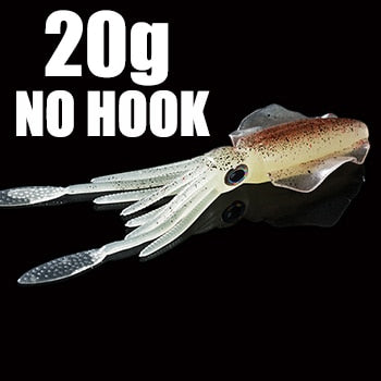 SUNMILE Fishing Soft Squid Lure 20g/60g/80g/100g/120g/150g Luminous/Uv Squid Jig Fishing Lures for Sea Fishing Wobbler Bait
